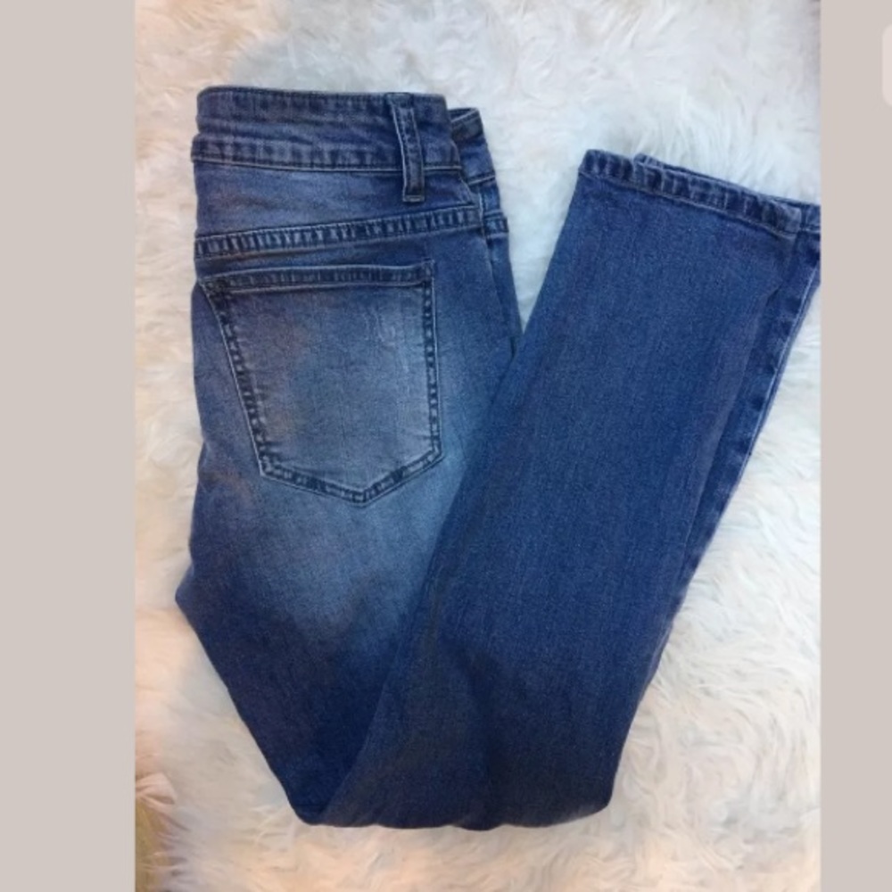 Litz Patch Ripped Patch Straight Leg Jeans 27 - image 4